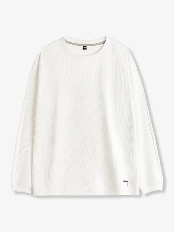 3D Ribbed Lightweight Knit Long-Sleeve Tee made by Karaku