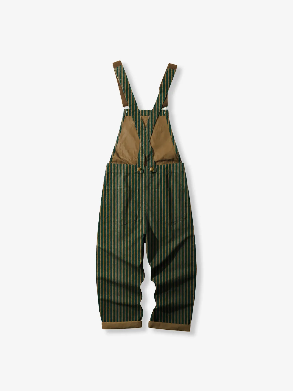 “STAY TRUE” Embroidered Patch Two-Tone Striped Overalls sold by Karaku product image thumbnail 2