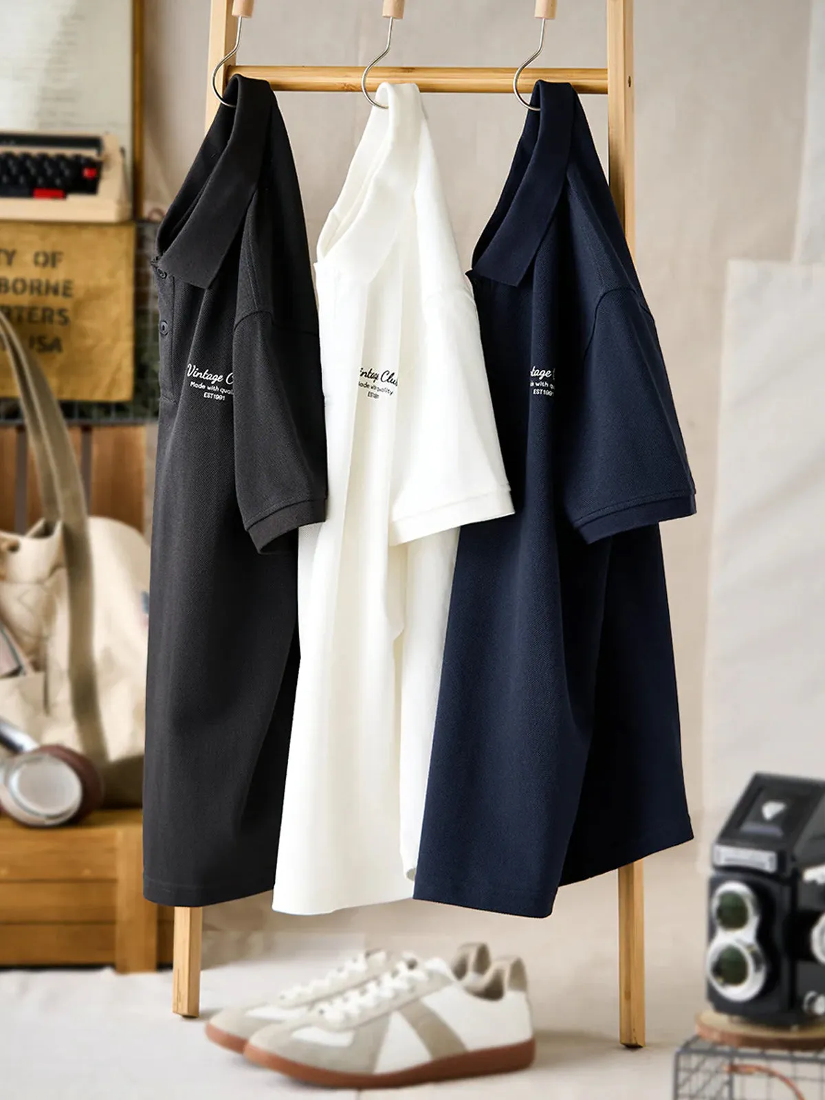 Chest Mini Print 280g Cotton Pique Polo Shirt sold by Karaku product image thumbnail 5
