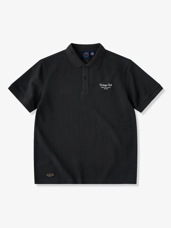 Chest Mini Print 280g Cotton Pique Polo Shirt made by Karaku