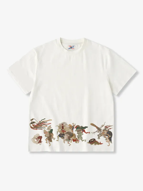 [Pre-Order] Hyakki Yagyō Print Cotton Basic T-Shirt made by Karaku