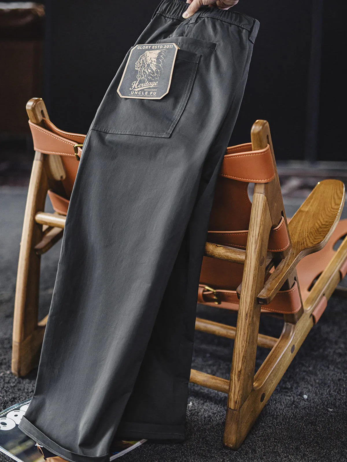 Tailored Black Pleated Straight-Leg Pants sold by Karaku product image thumbnail 3