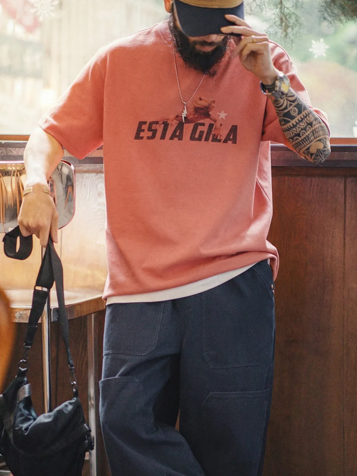Gila Monster Sunset Orange Short-sleeve Tee sold by Karaku product image thumbnail 4