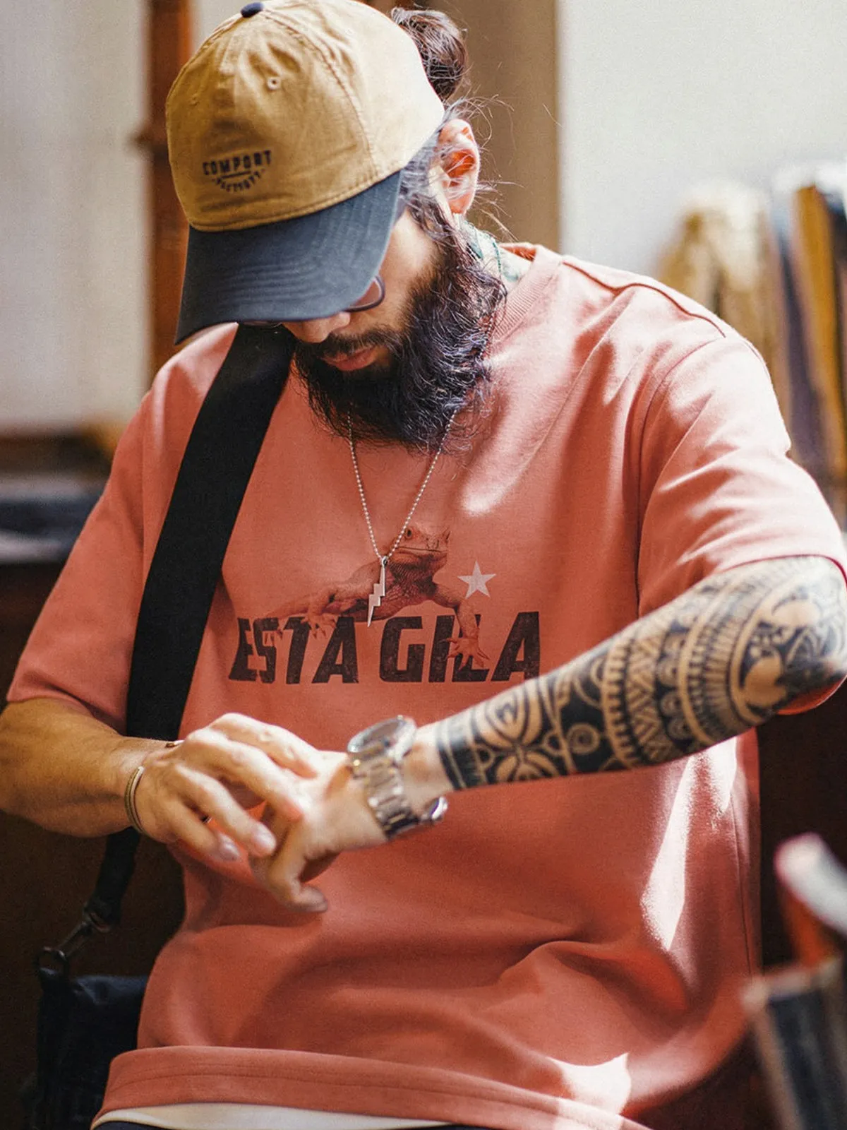 Gila Monster Sunset Orange Short-sleeve Tee sold by Karaku product image thumbnail 5