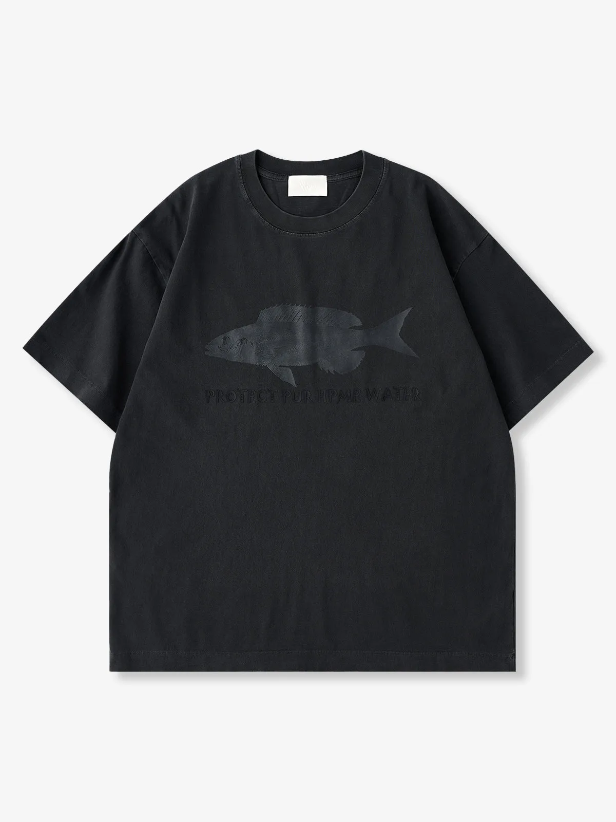 Vintage Fish Graphic “Protect Our Home Water” Cotton T-Shirt sold by Karaku product image thumbnail 3