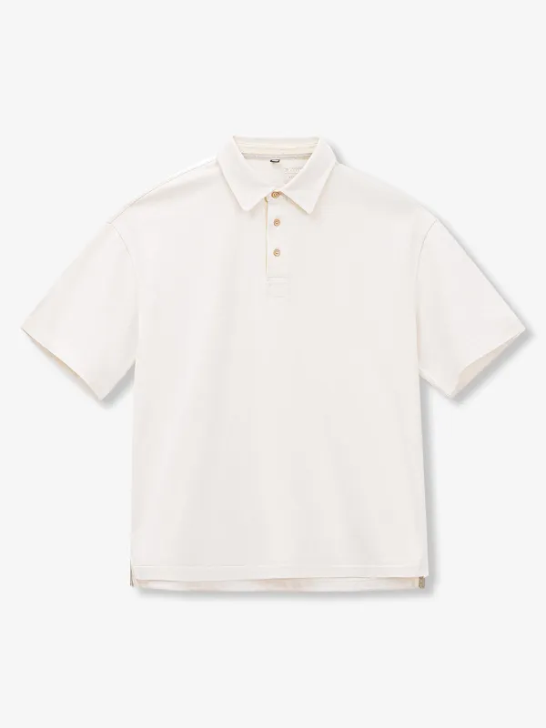 Old Money Style Heavyweight Polo Short-Sleeve T-Shirt made by Karaku