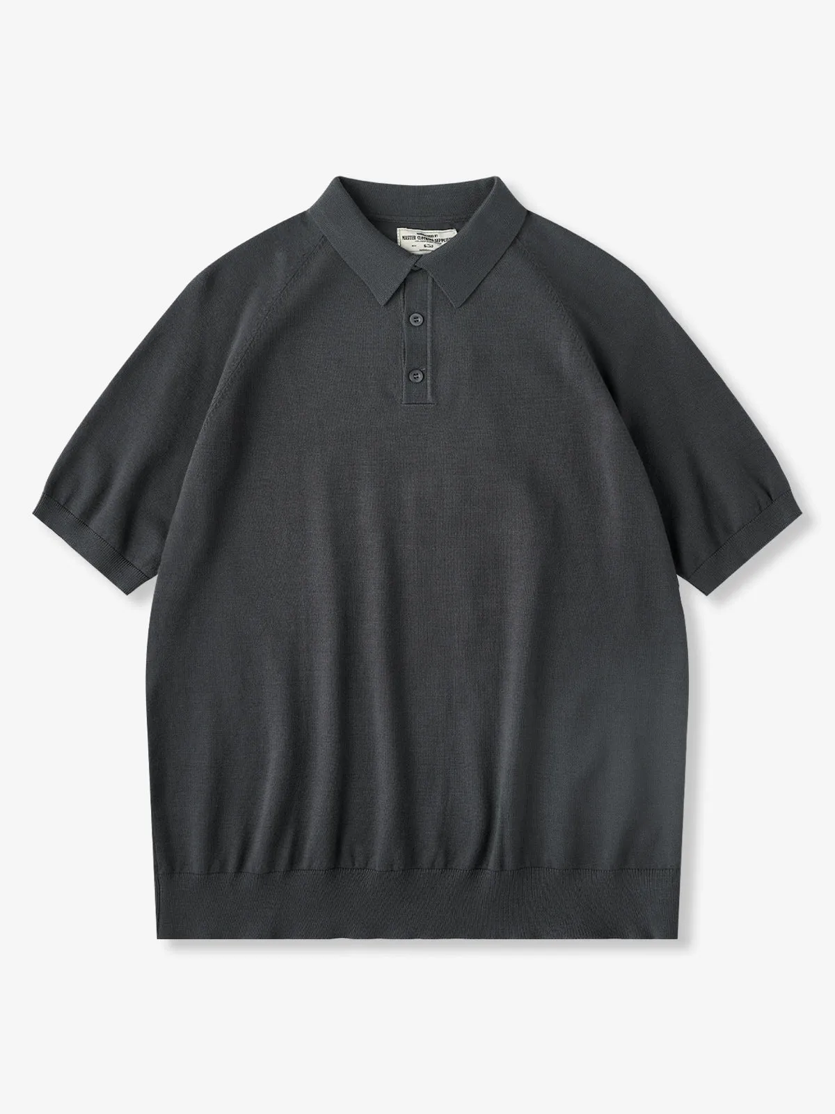 Business & Casual Solid 7-Color Raglan Sleeve Knit Polo Shirt sold by Karaku product image thumbnail 4