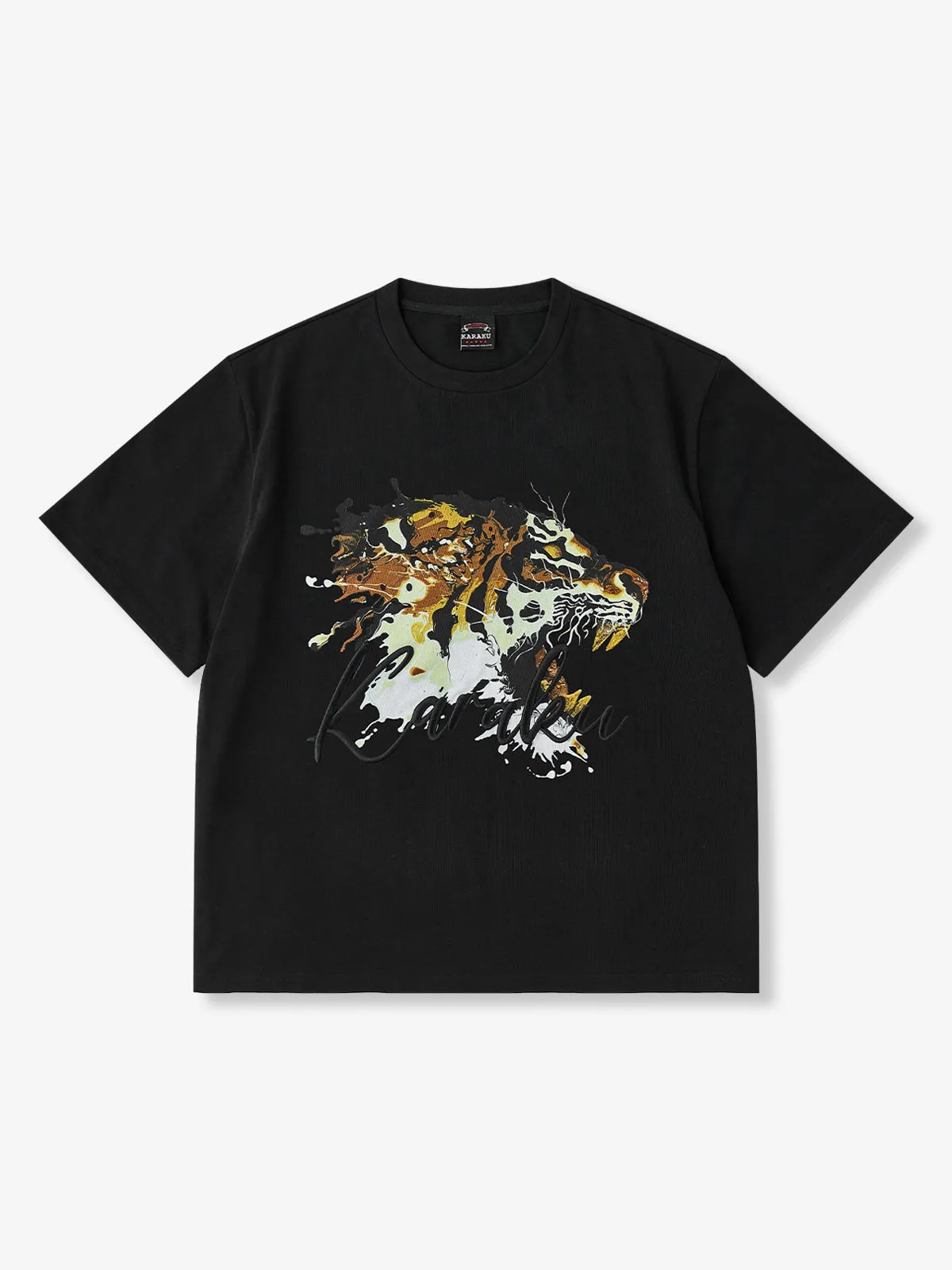 KARAKU × Raoh Tanaka “Golden Tiger” Printed & Embroidered Cotton Tee sold by Karaku