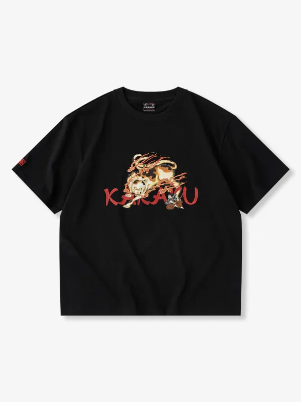 KARAKU × Koma “Strange Hundred Monster Stories” Printed & Embroidered Cotton T-Shirt made by Karaku