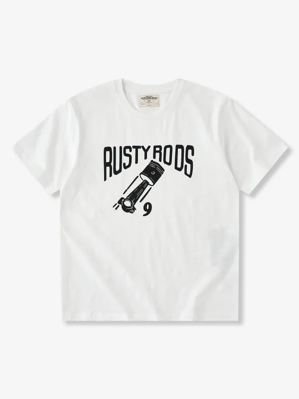 Slub Cotton “Piston Mechanical Custom Car Culture” Graphic T-Shirt made by Karaku