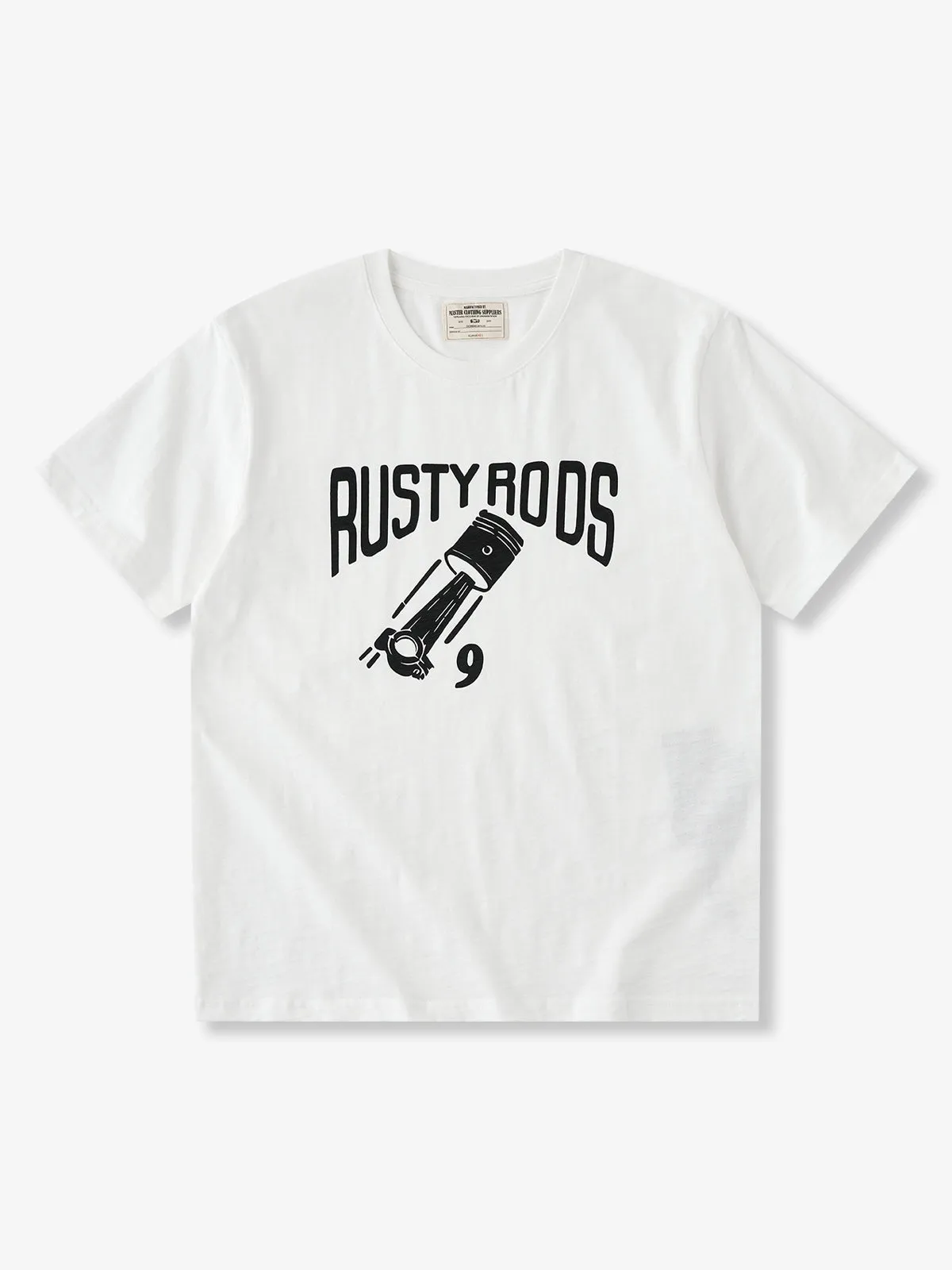 Slub Cotton “Piston Mechanical Custom Car Culture” Graphic T-Shirt sold by Karaku