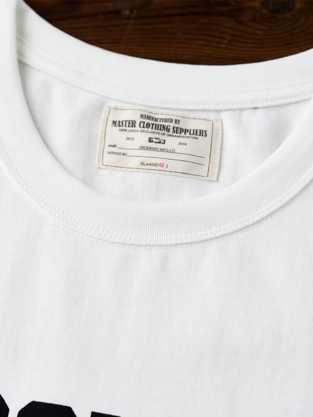 Heavyweight Moto-Inspired Lettering Crewneck Colorblock Stripe Sleeve T-Shirt sold by Karaku product image thumbnail 5