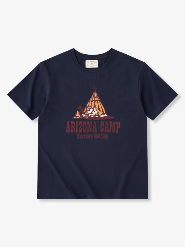 Arizona Camp Indian-Print Round-Neck Short-Sleeve T-Shirt made by Karaku