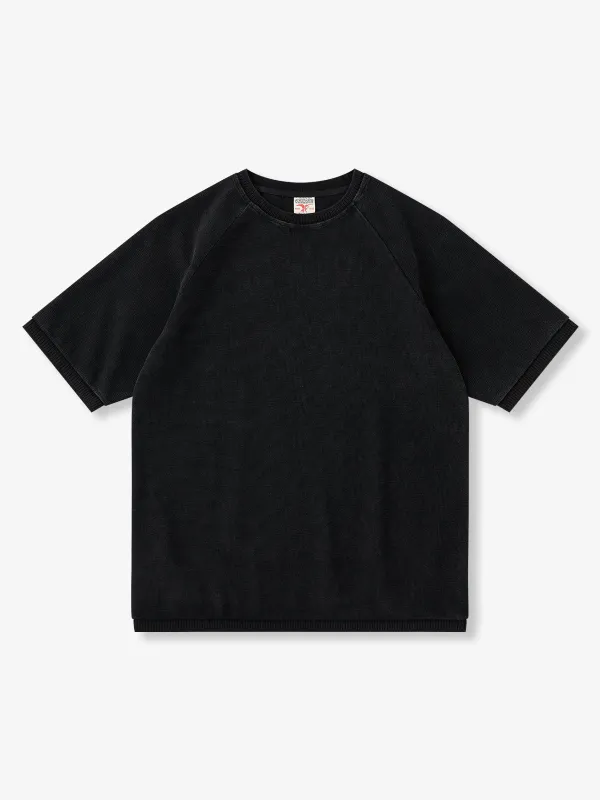 [Pre-Order] Wax-Dyed Waffle Raglan Sleeve Cotton Tee made by Karaku