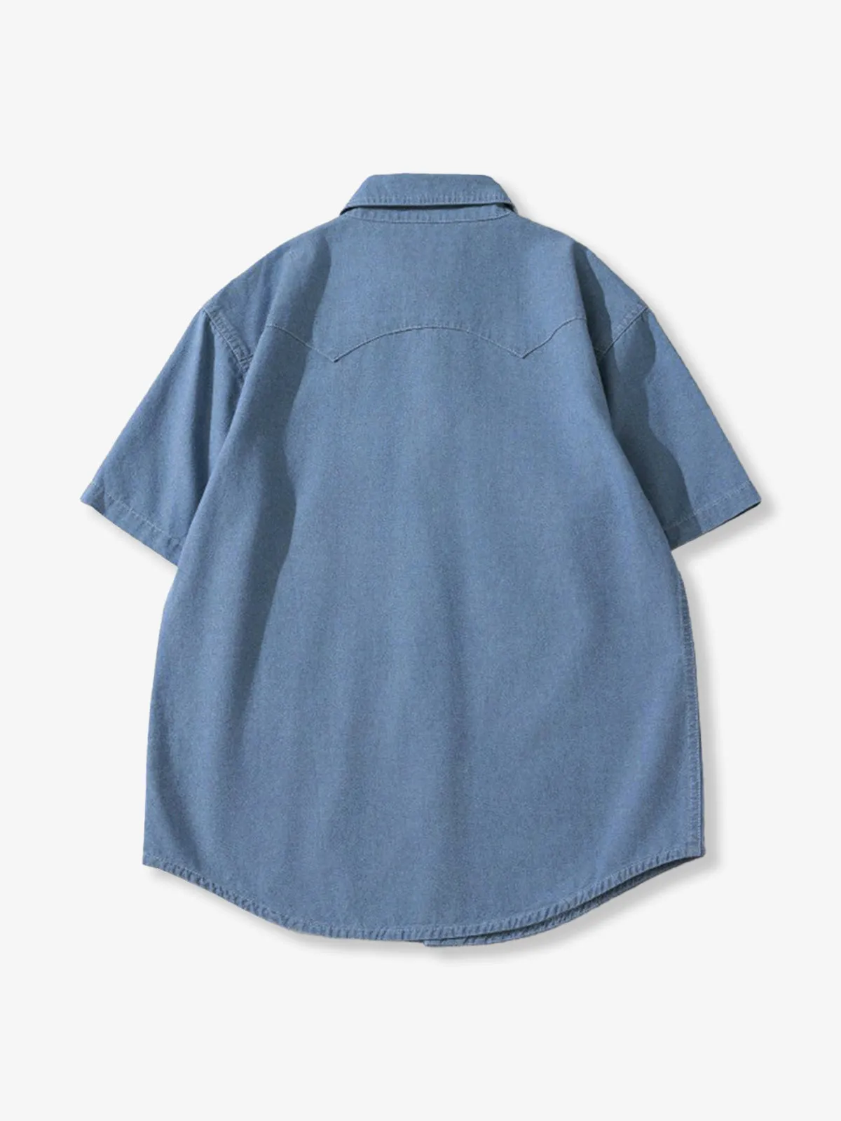 Western Snap Button Short Sleeve Denim Shirt sold by Karaku product image thumbnail 5
