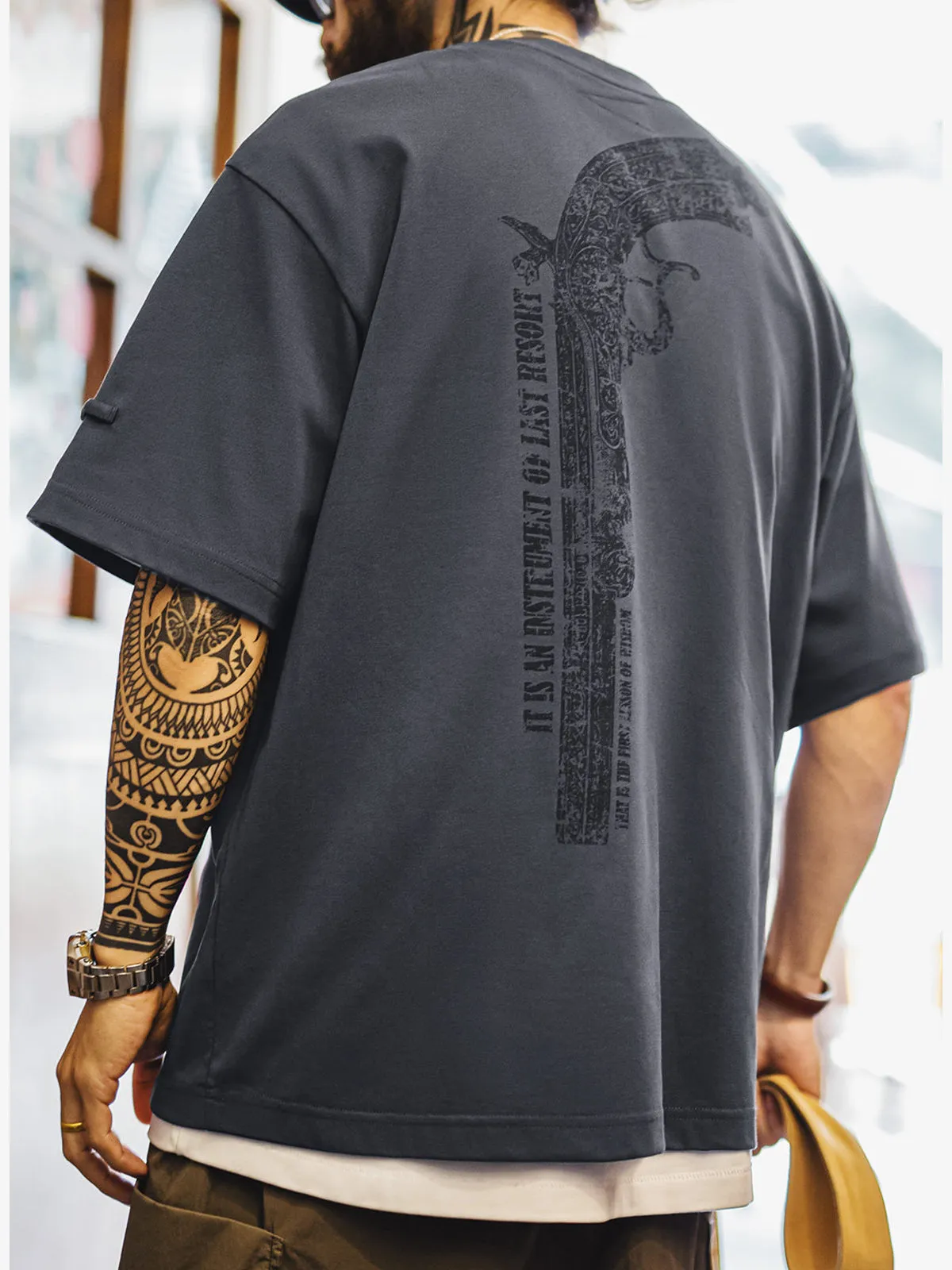 Men’s Relaxed Fit Crew Neck Cotton Blend T-Shirt sold by Karaku product image thumbnail 5