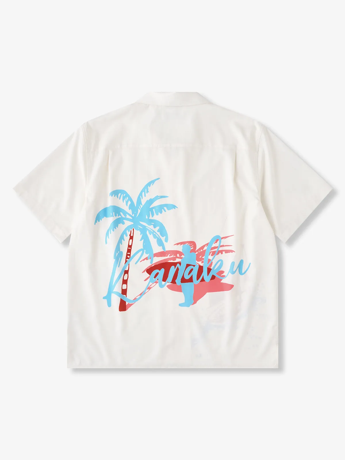 Surfer & Palm Tree Print Aloha Shirt sold by Karaku product image thumbnail 2