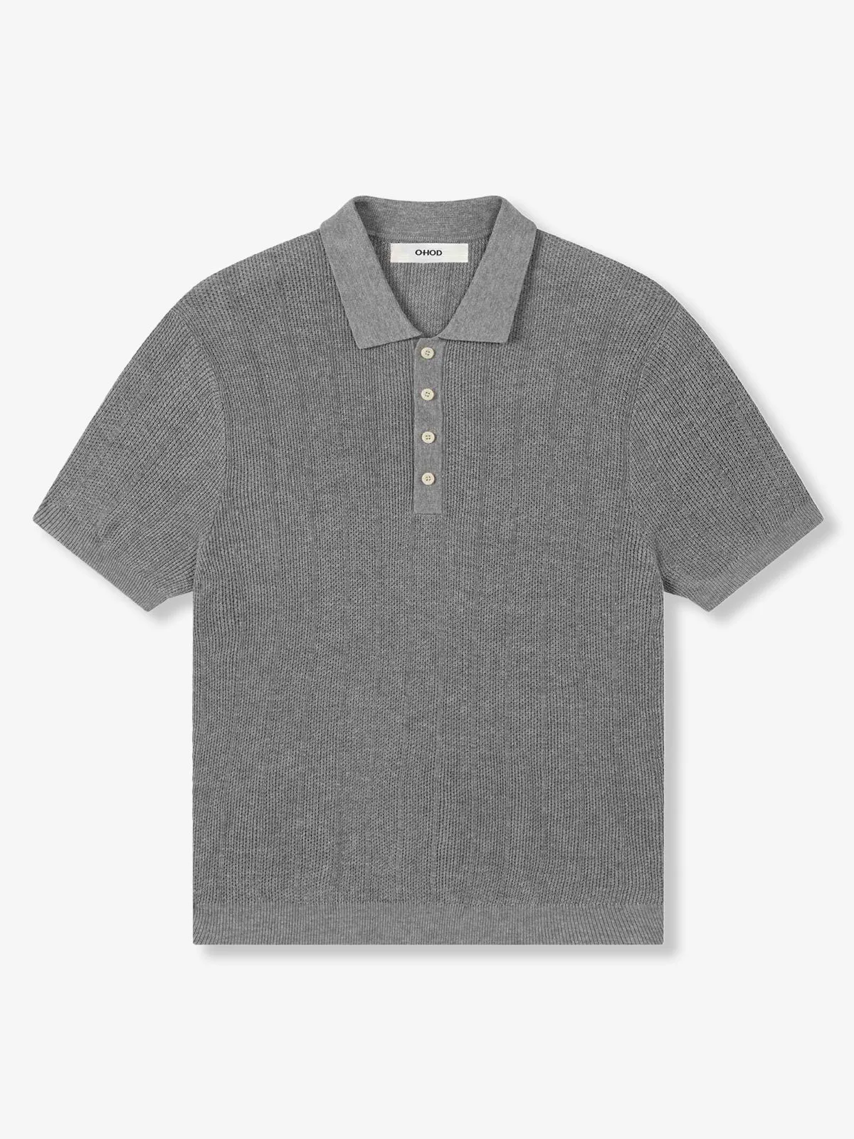 Lightweight Linen Blend Textured Knit Polo Shirt sold by Karaku product image thumbnail 3
