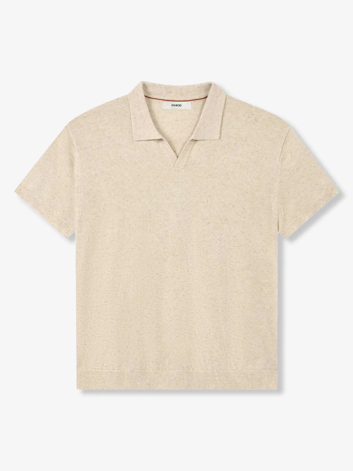 Lightweight Linen Blend Open Collar Knit Polo Shirt sold by Karaku product image thumbnail 2