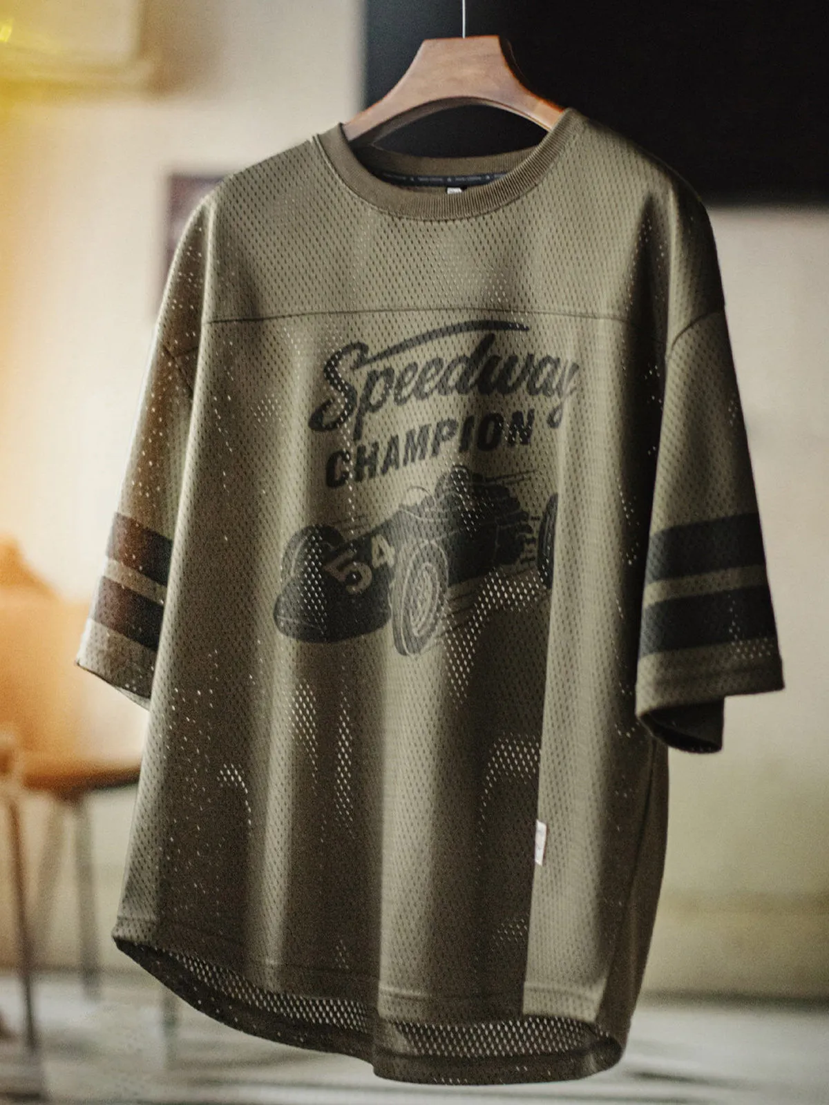 Vintage Racing Mesh Graphic Performance T-Shirt sold by Karaku product image thumbnail 2