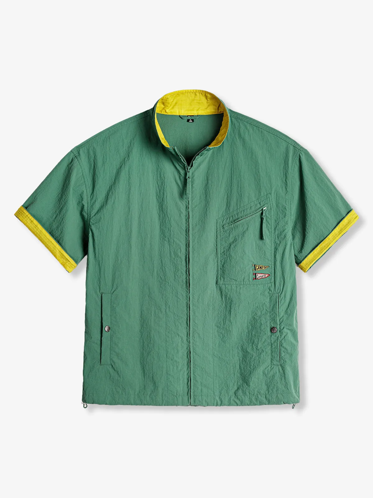 Outdoor Utility Stand Collar Short Sleeve Shirt Lightweight Nylon Windbreaker sold by Karaku