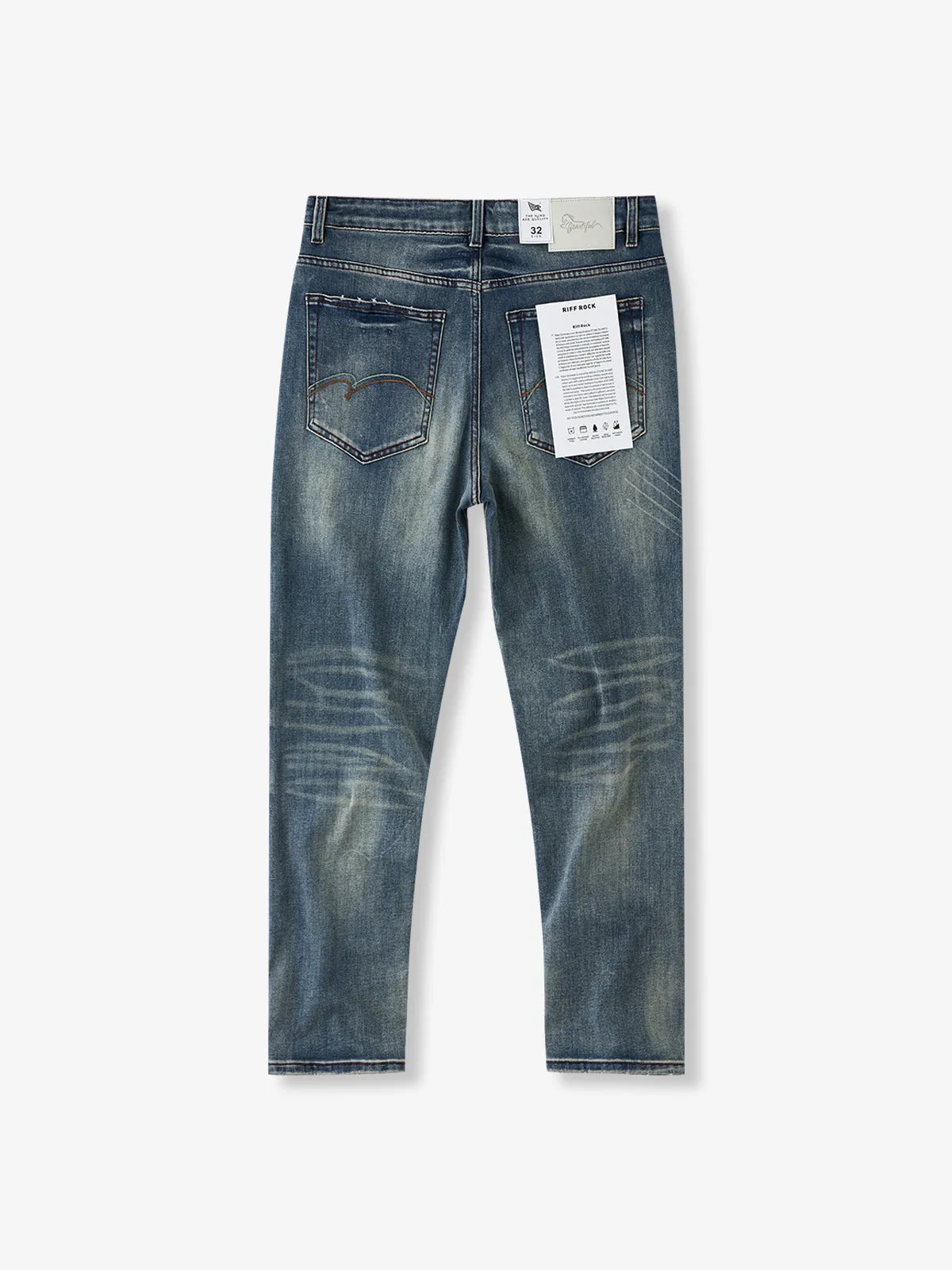 Vintage Washed Stretch Tapered Denim Jeans sold by Karaku product image thumbnail 2