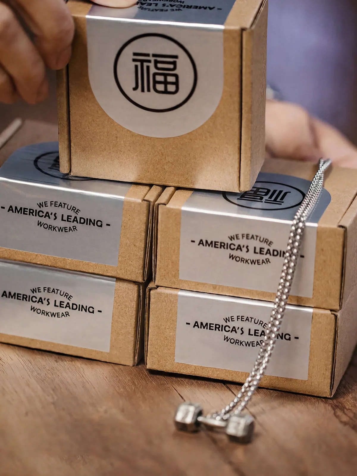 GET POWER, TOGETHER Dumbbell Pendant Stainless Steel Necklace sold by Karaku product image thumbnail 3