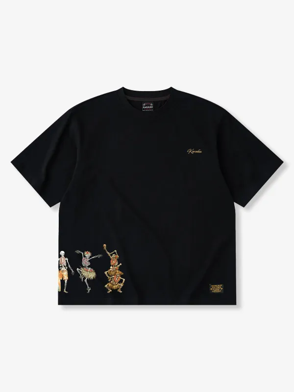 [Pre-order] Summer Holiday Skeleton Print Cotton Tee made by Karaku