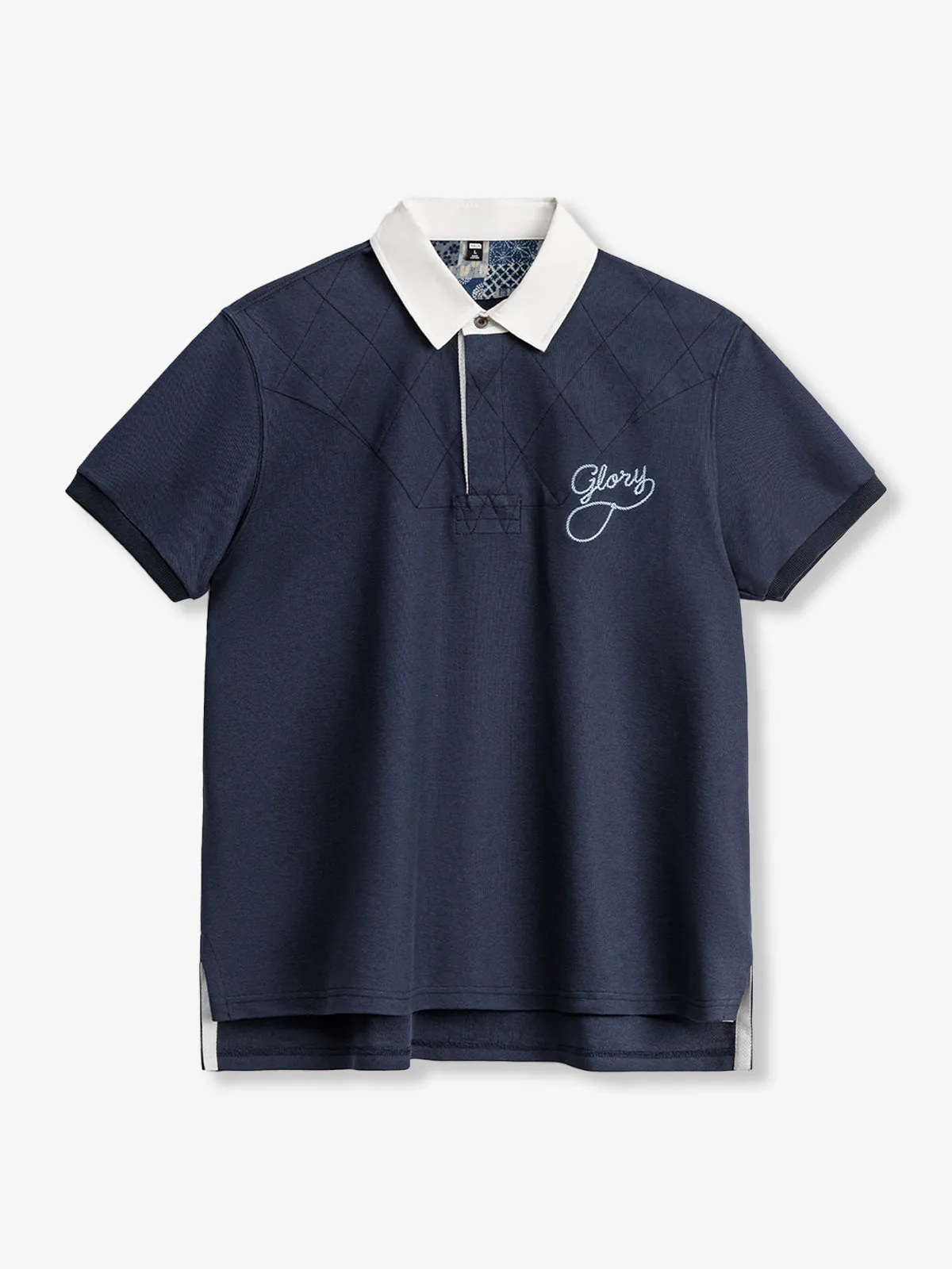 Embroidered Letter Knit Polo Shirt sold by Karaku