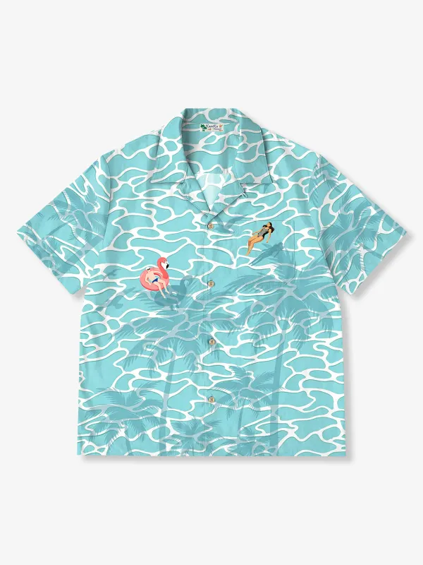 [Pre-order] Tropical Holiday Wave Print Hawaiian Shirt made by Karaku