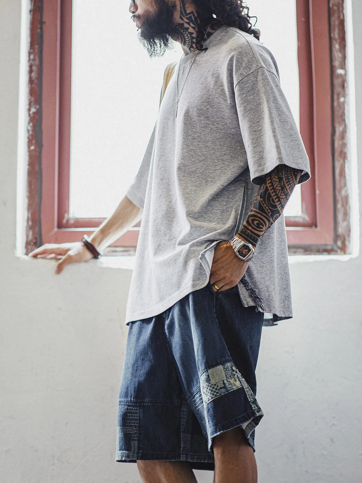 Minimalist Drawstring Hem Cotton Blend T-Shirt sold by Karaku product image thumbnail 4
