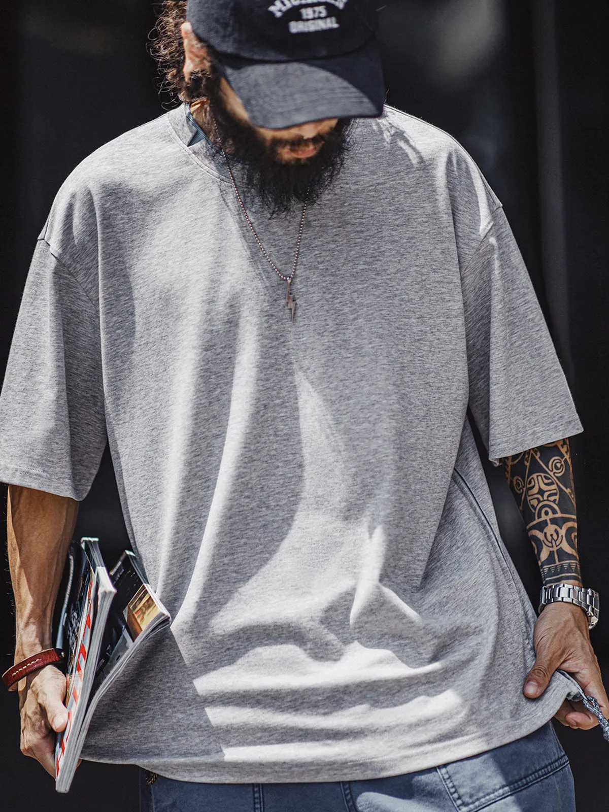 Minimalist Drawstring Hem Cotton Blend T-Shirt sold by Karaku product image thumbnail 3
