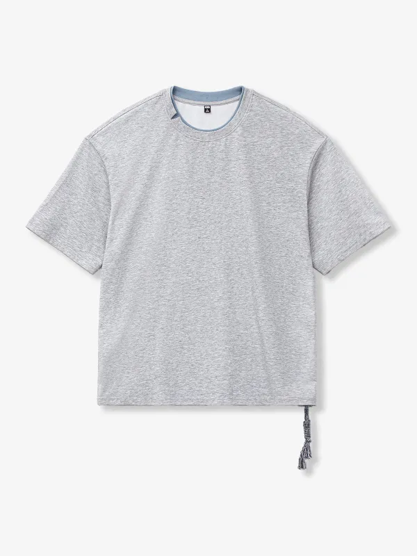 Minimalist Drawstring Hem Cotton Blend T-Shirt made by Karaku