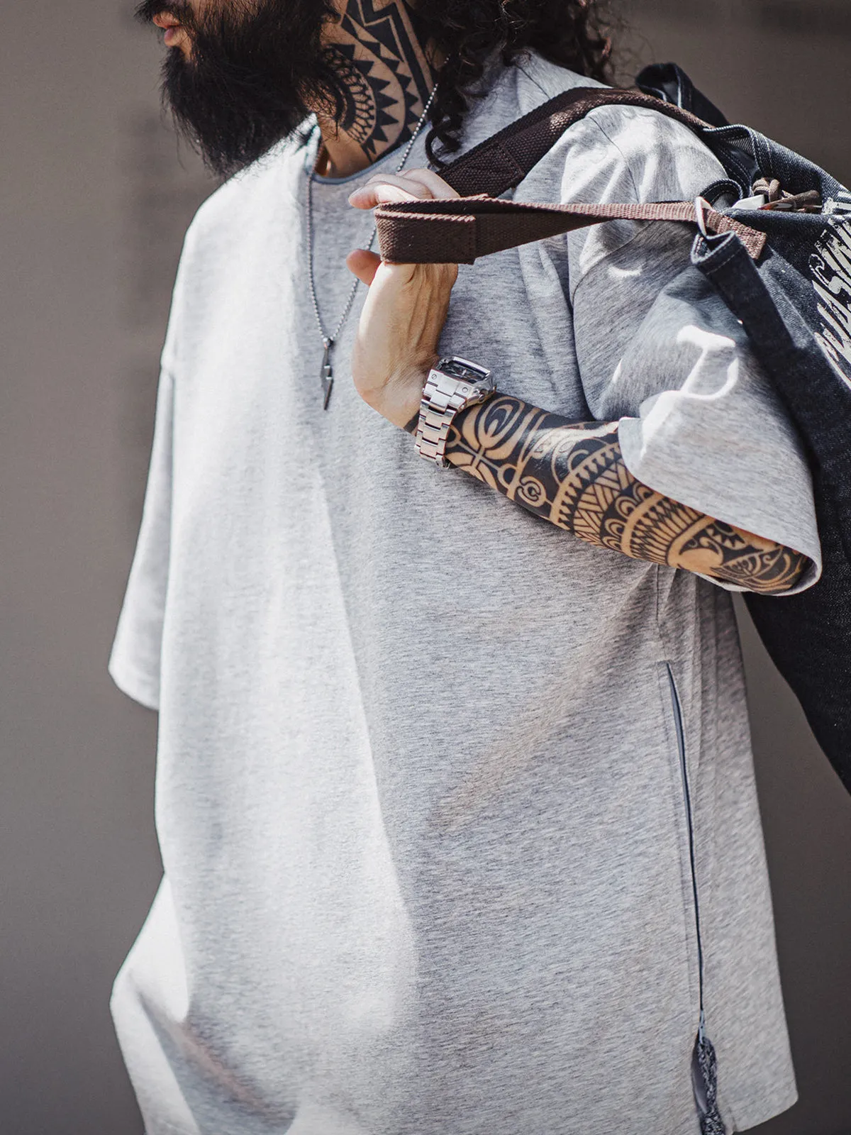 Minimalist Drawstring Hem Cotton Blend T-Shirt sold by Karaku product image thumbnail 5