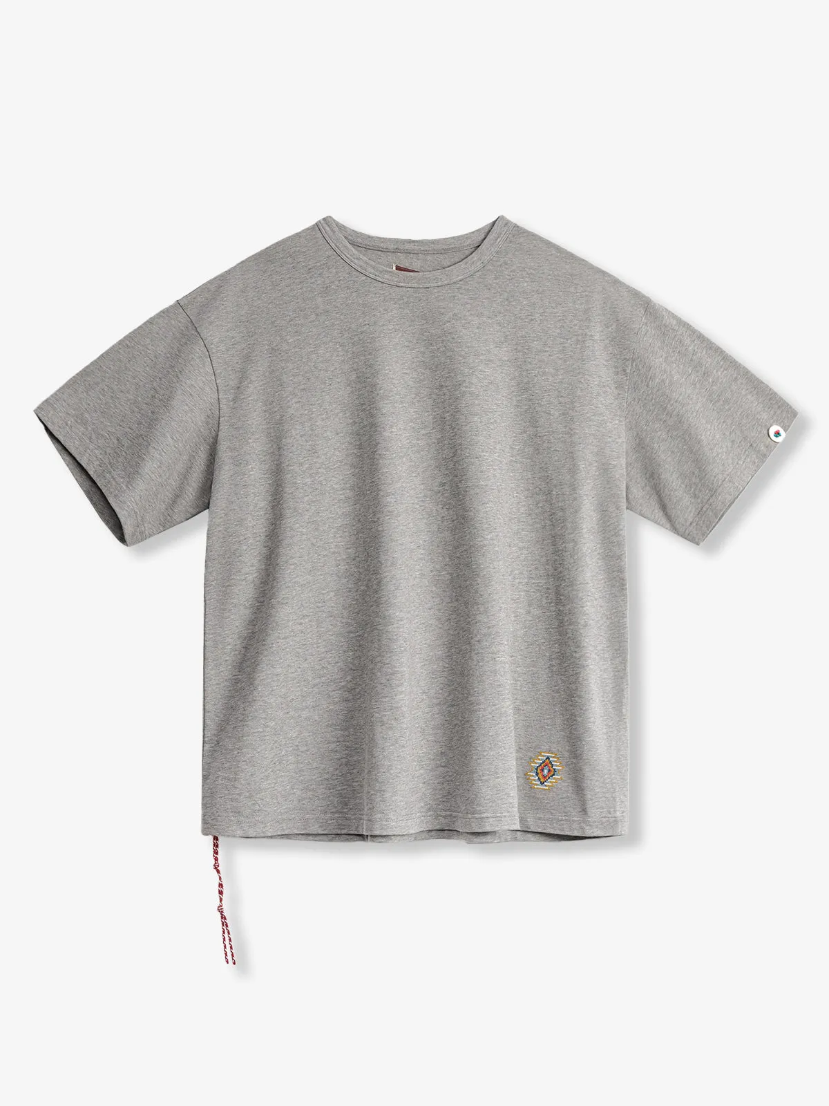 Minimalist Embroidered Cotton Drawstring T-Shirt sold by Karaku