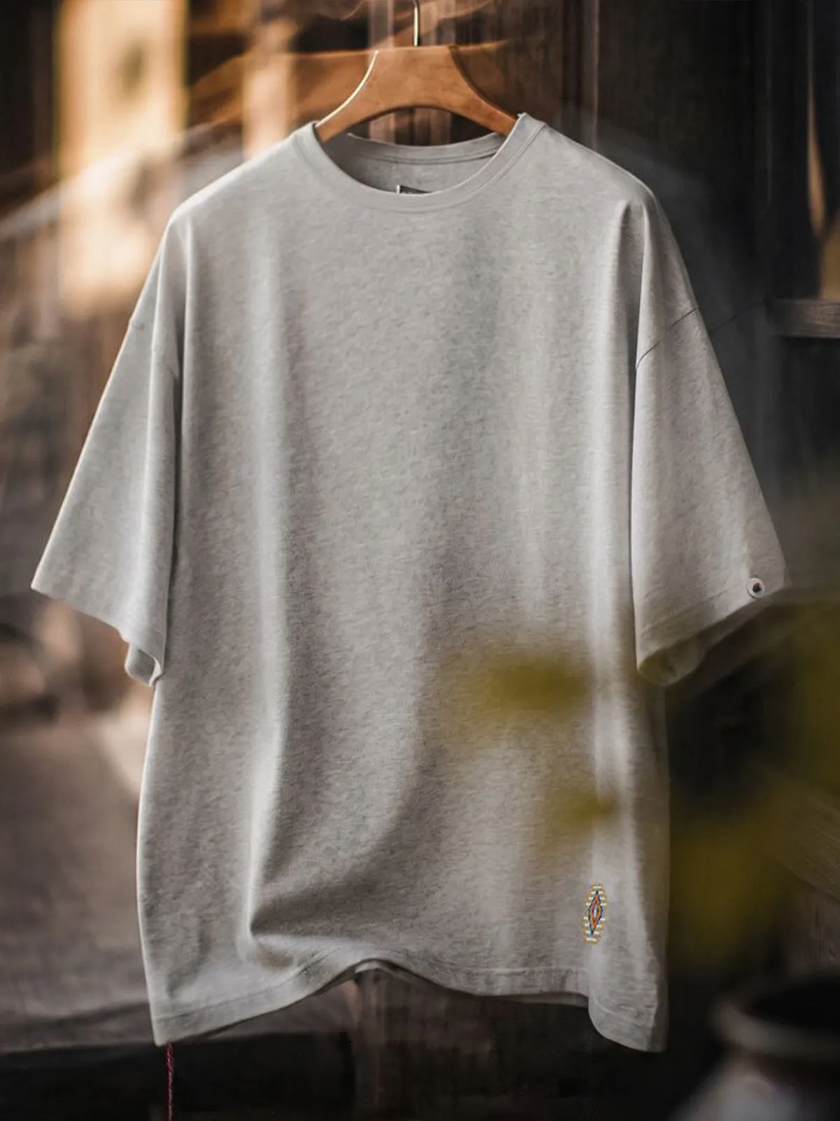 Minimalist Embroidered Cotton Drawstring T-Shirt sold by Karaku product image thumbnail 2