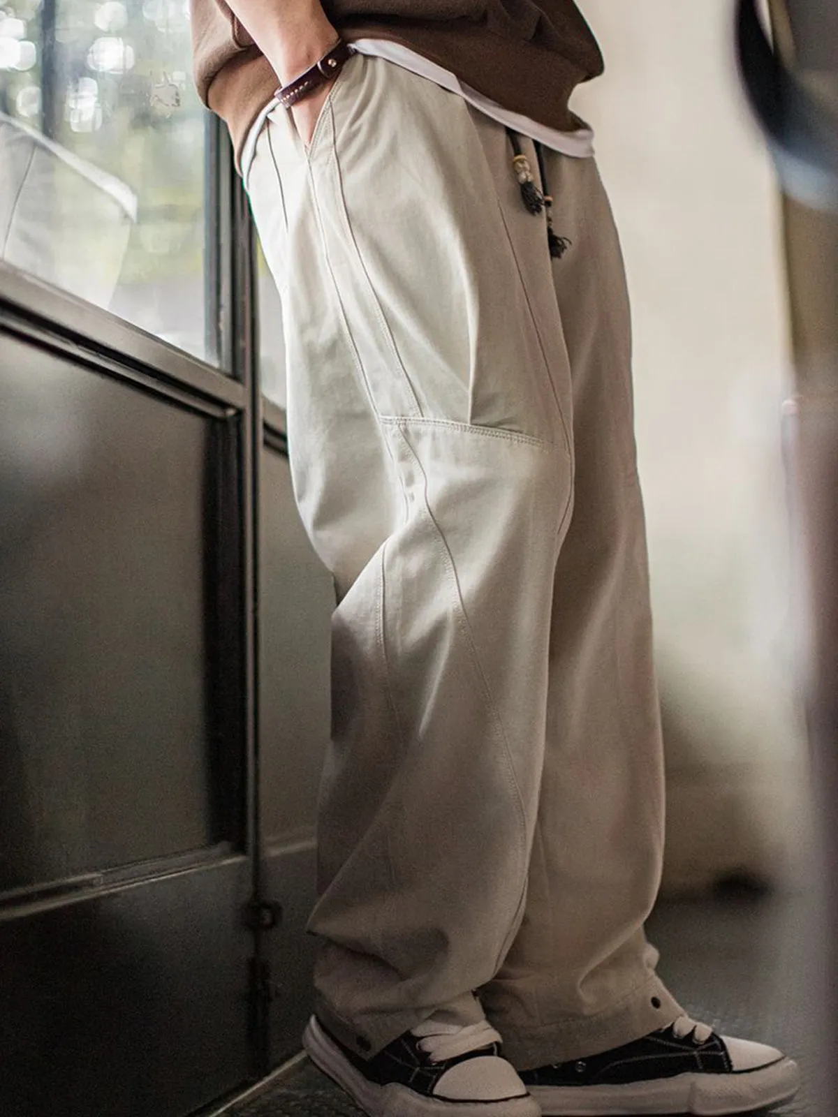 Heavyweight Cotton Wide-Leg Pants sold by Karaku product image thumbnail 5