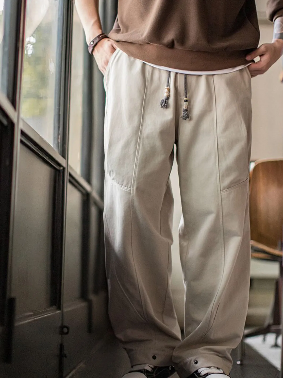 Heavyweight Cotton Wide-Leg Pants sold by Karaku product image thumbnail 4