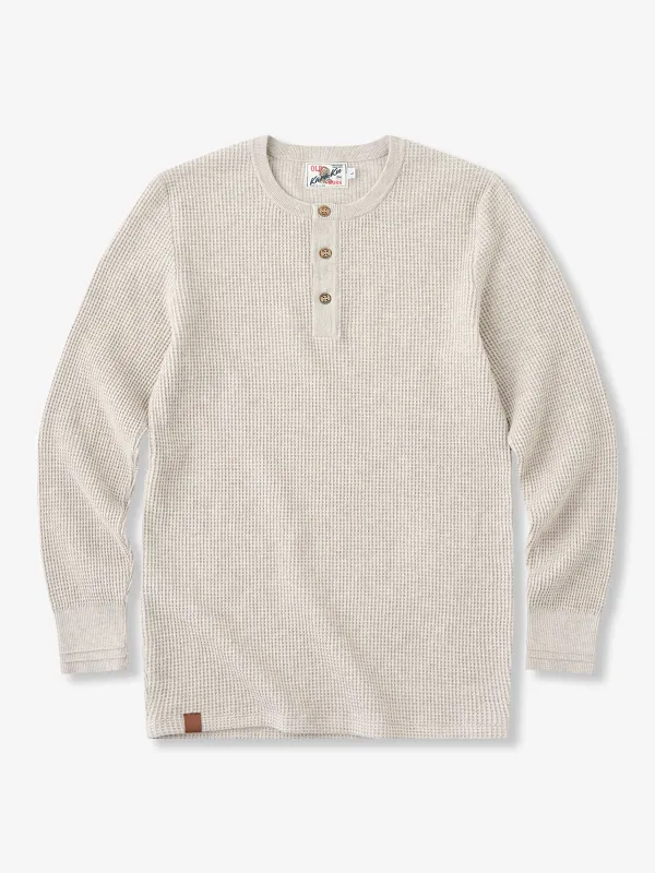 [Pre-order] Cashmere-Blend Soft-Touch Mini Waffle Henley Long Sleeve Tee made by Karaku