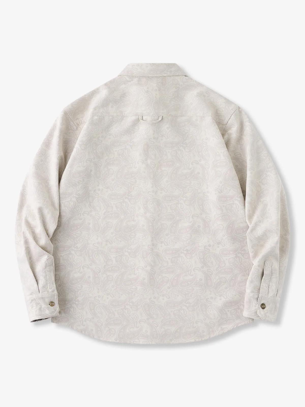 Cotton-Blend Twill Long Sleeve Shirt with Paisley Lining & KARAKU Embroidery sold by Karaku product image thumbnail 2