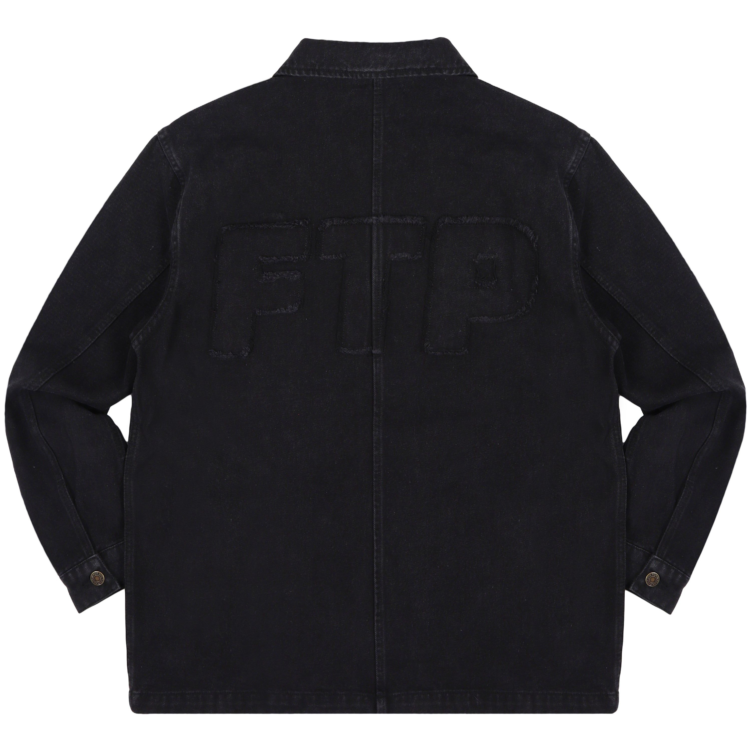FRAYED DENIM LOGO CHORE JACKET(BLACK) sold by FTP product image thumbnail 2