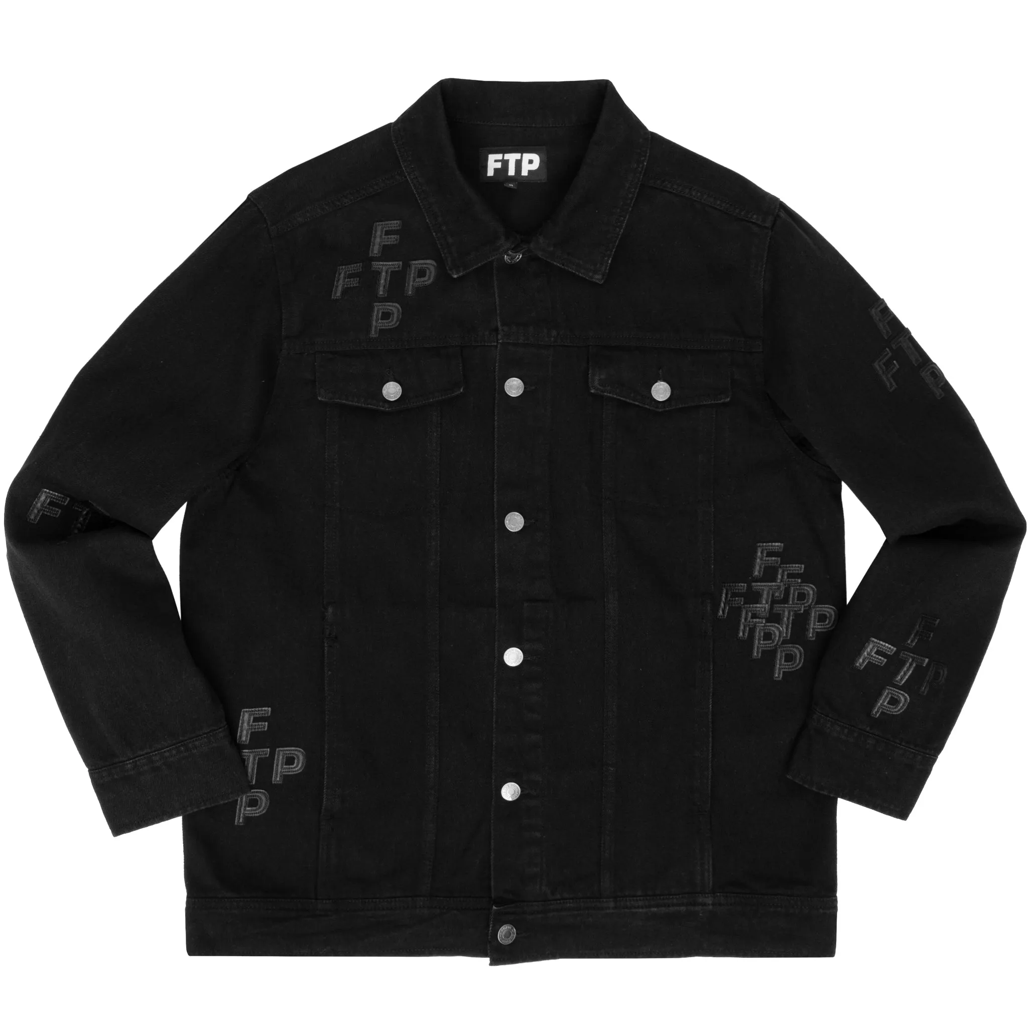 CROSS LOGO DENIM TRUCKER JACKET(BLACK) sold by FTP