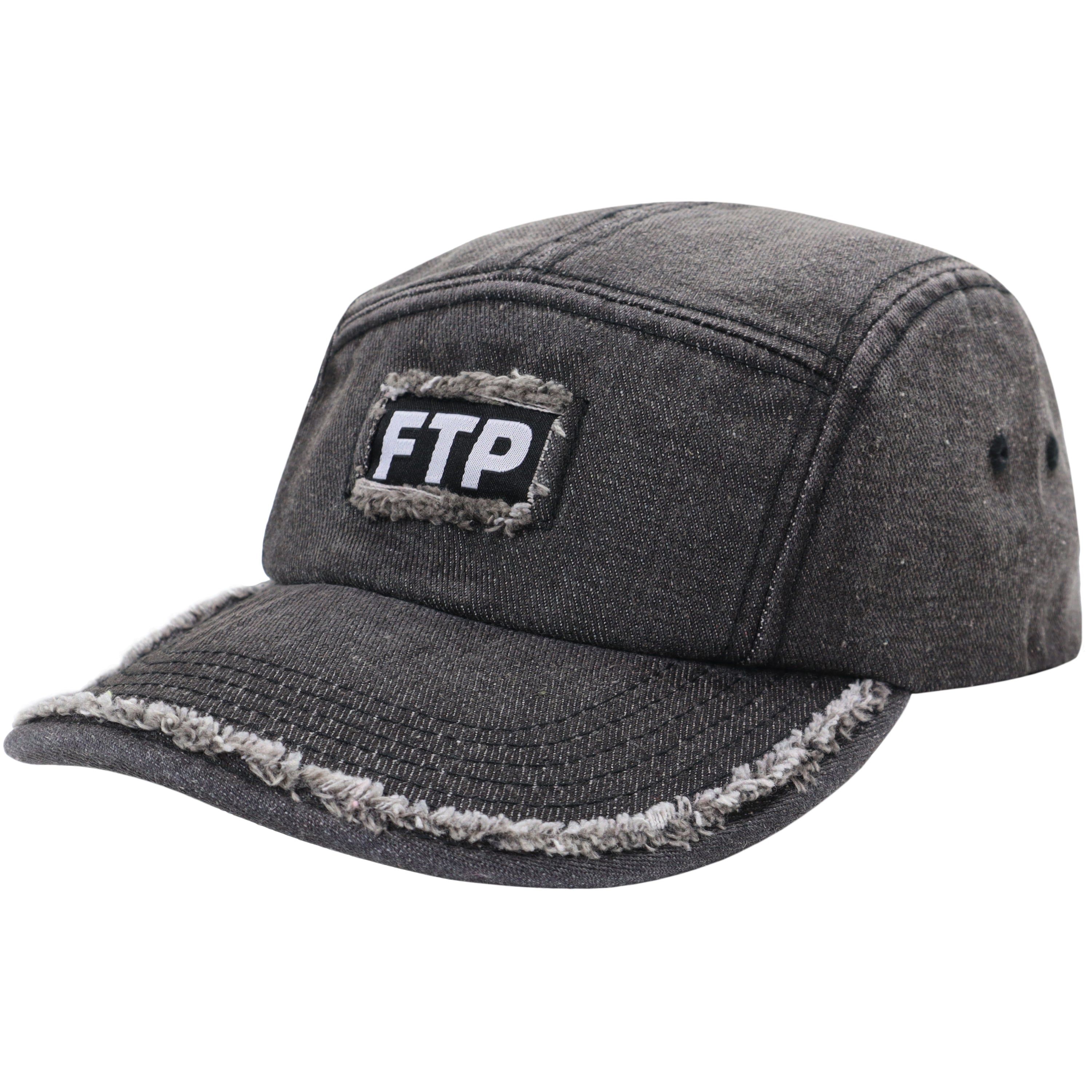 FRAYED DENIM LOGO CAMP HAT(BLACK) sold by FTP