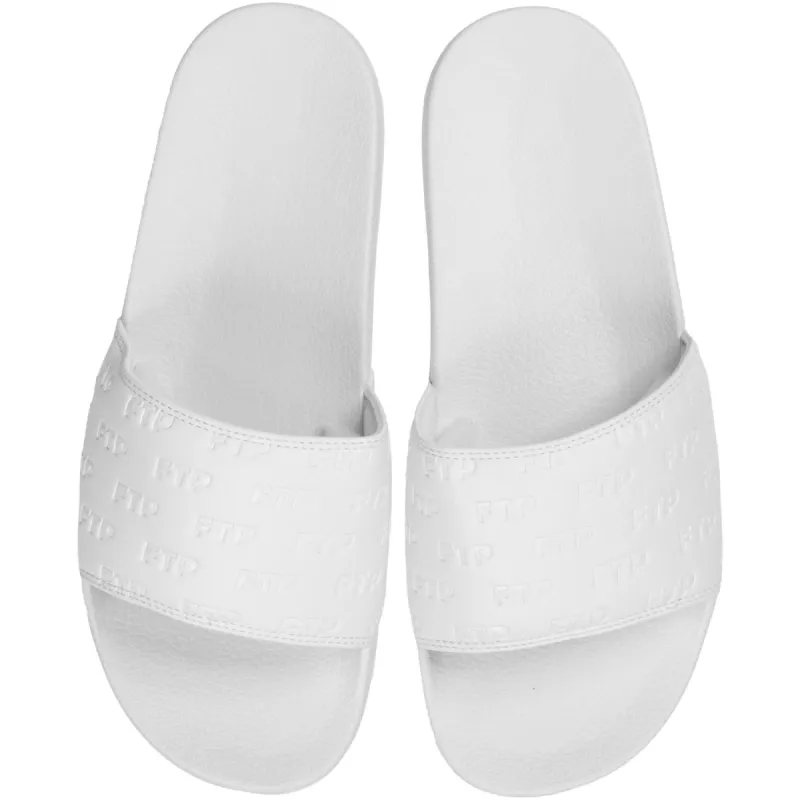 DEBOSSED ALL OVER LOGO SLIDES(WHITE) sold by FTP
