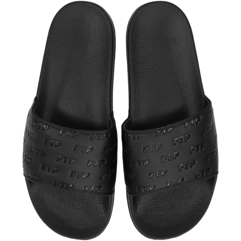 DEBOSSED ALL OVER LOGO SLIDES(BLACK) sold by FTP