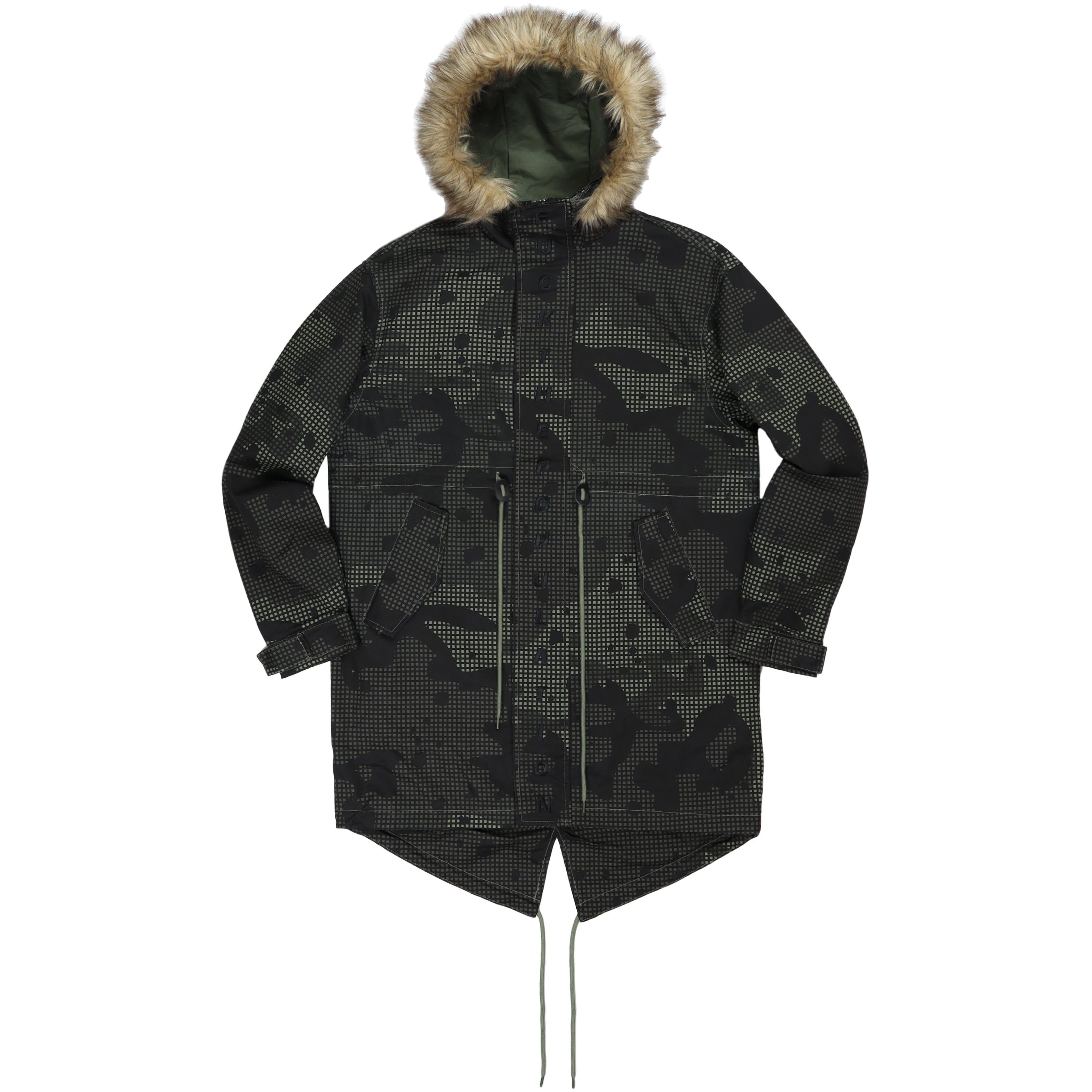 SPELL OUT FISHTAIL PARKA(NIGHT CAMO) sold by FTP