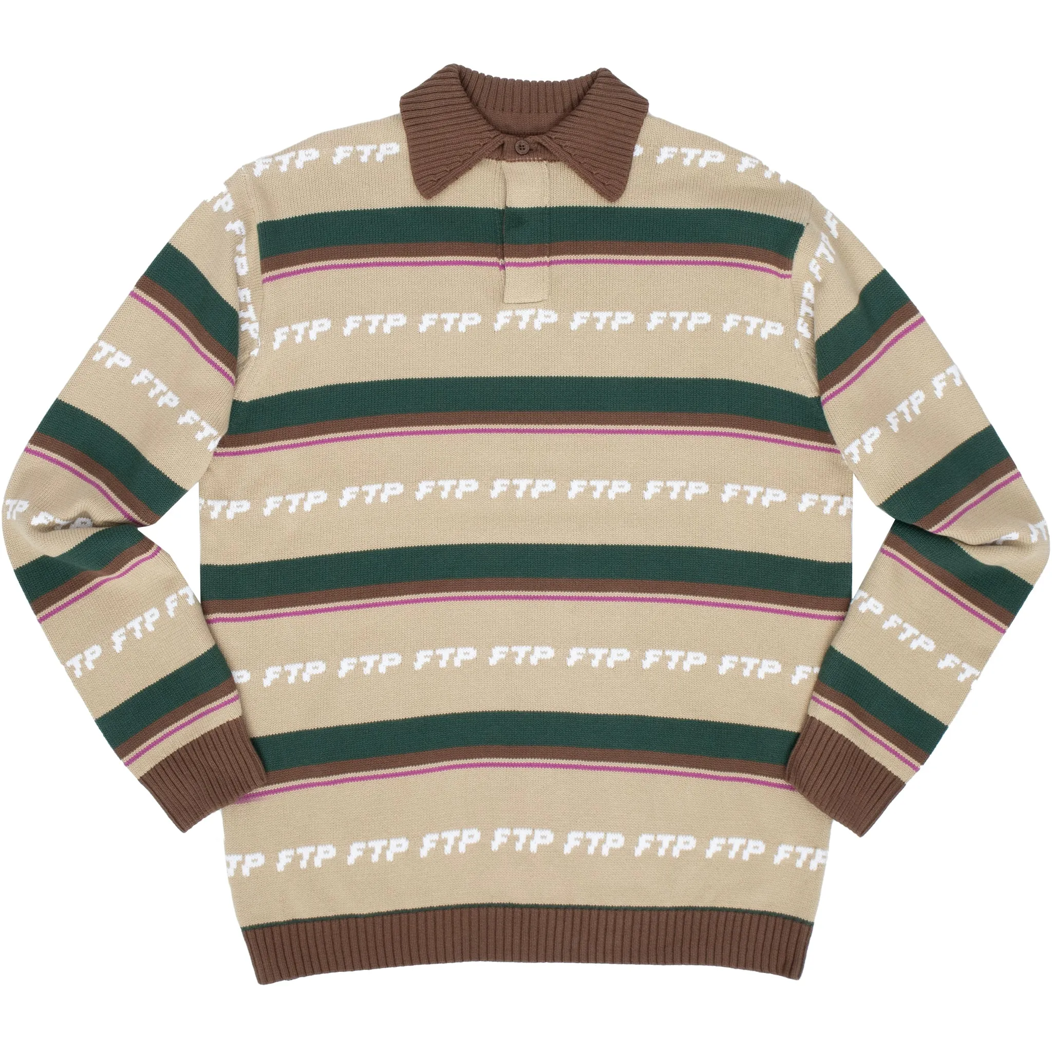 KNIT POLO SWEATER(TAN) sold by FTP