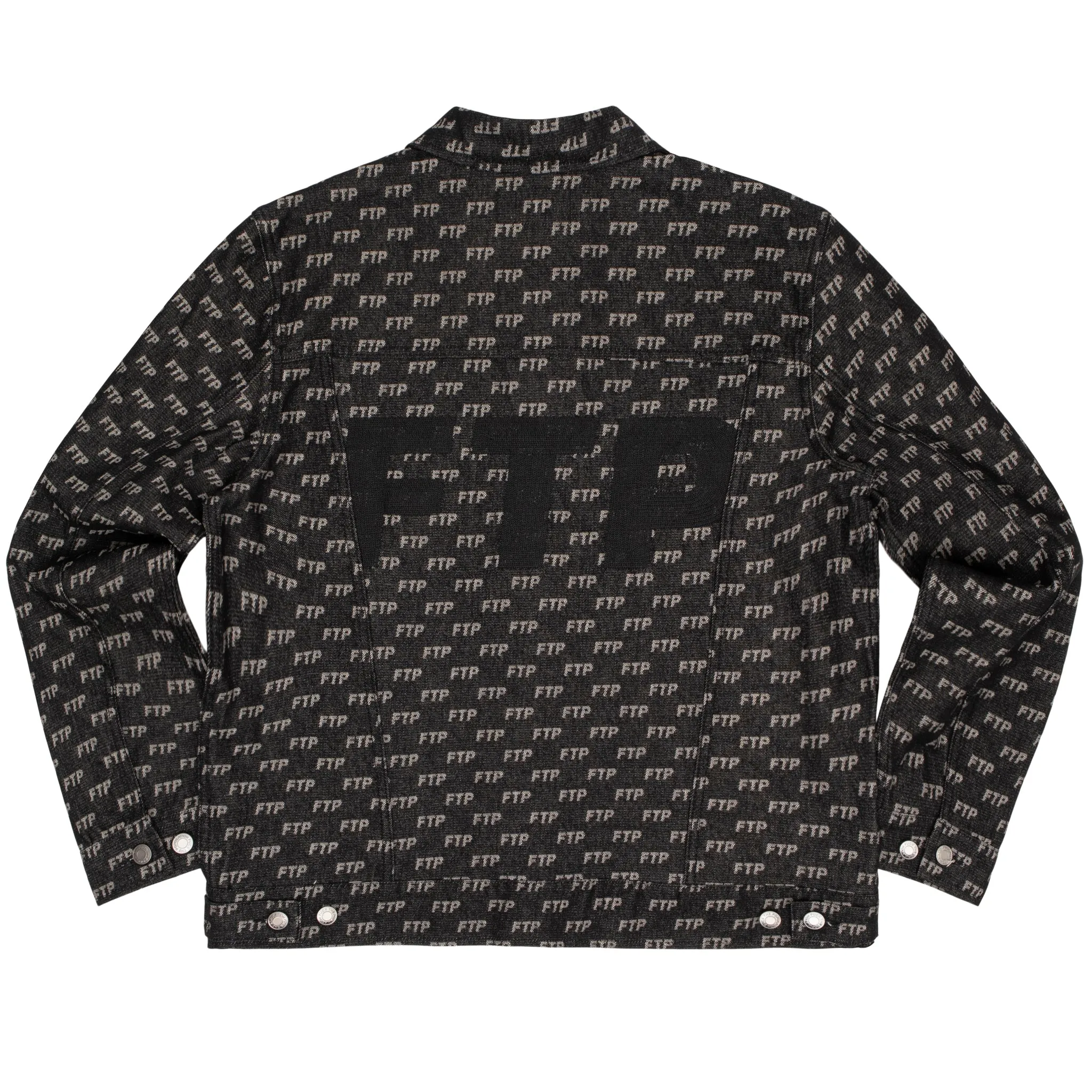 JACQUARD DENIM LOGO TRUCKER JACKET(BLACK) sold by FTP product image thumbnail 2