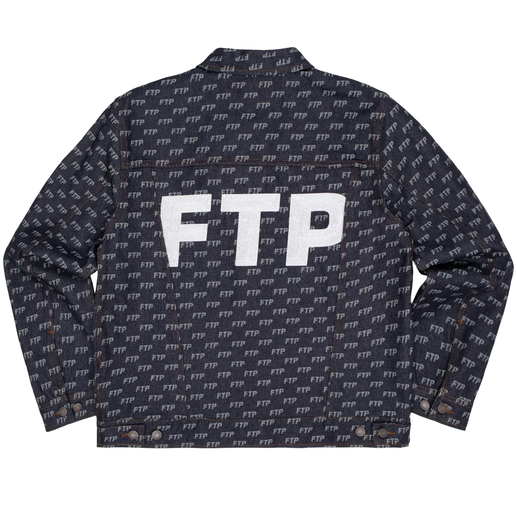 JACQUARD DENIM LOGO TRUCKER JACKET(INDIGO) sold by FTP product image thumbnail 2