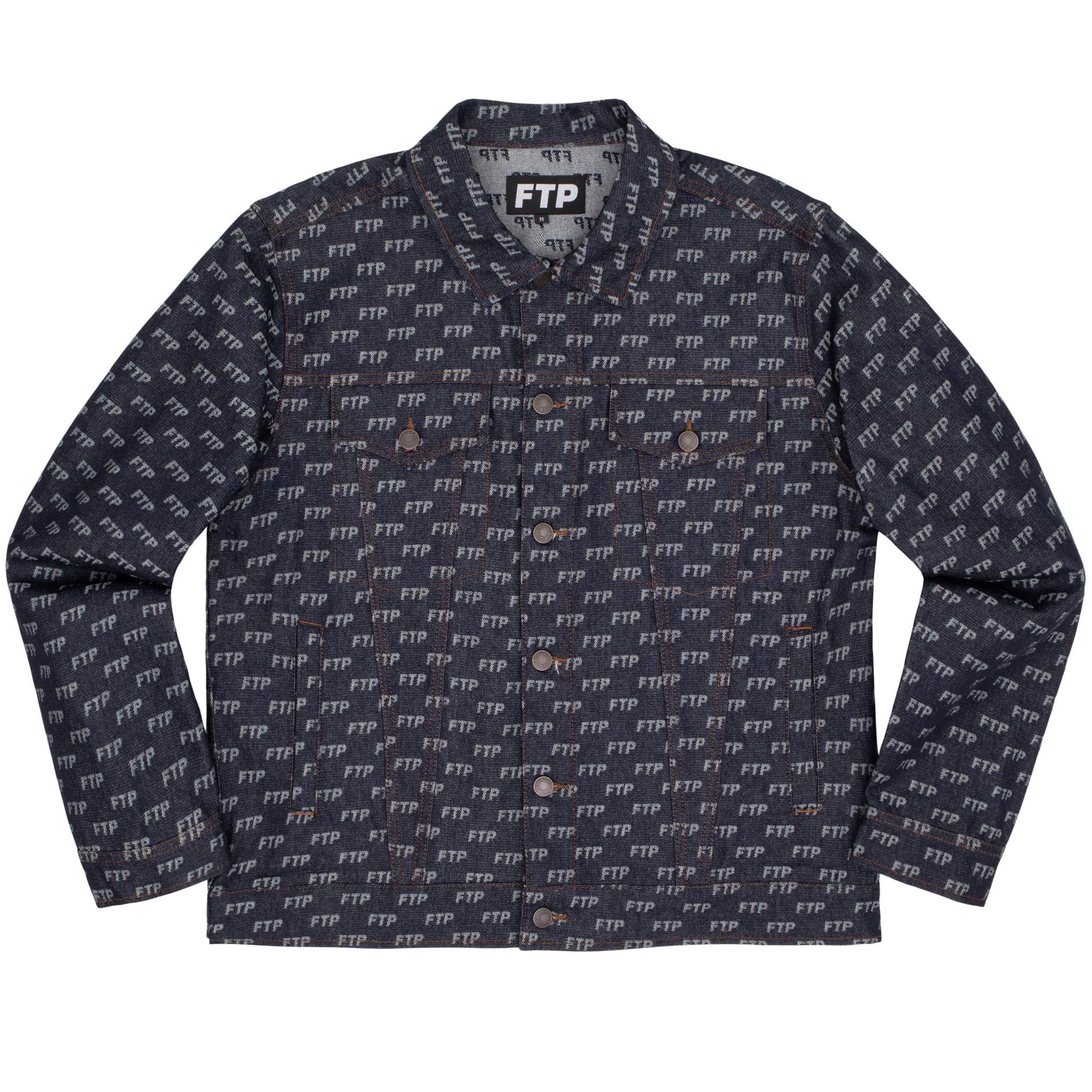 JACQUARD DENIM LOGO TRUCKER JACKET(INDIGO) sold by FTP